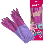 Перчатки резиновые Рози YORK (M) с удлинённой манжетой ароматизированные