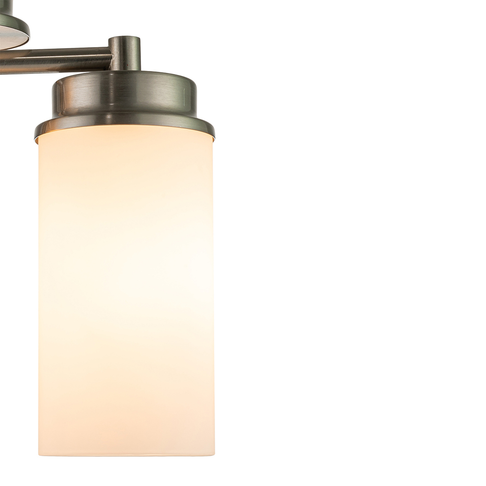 Настольный светильник 2х40Вт Е14, металл/стекло, хром/белый