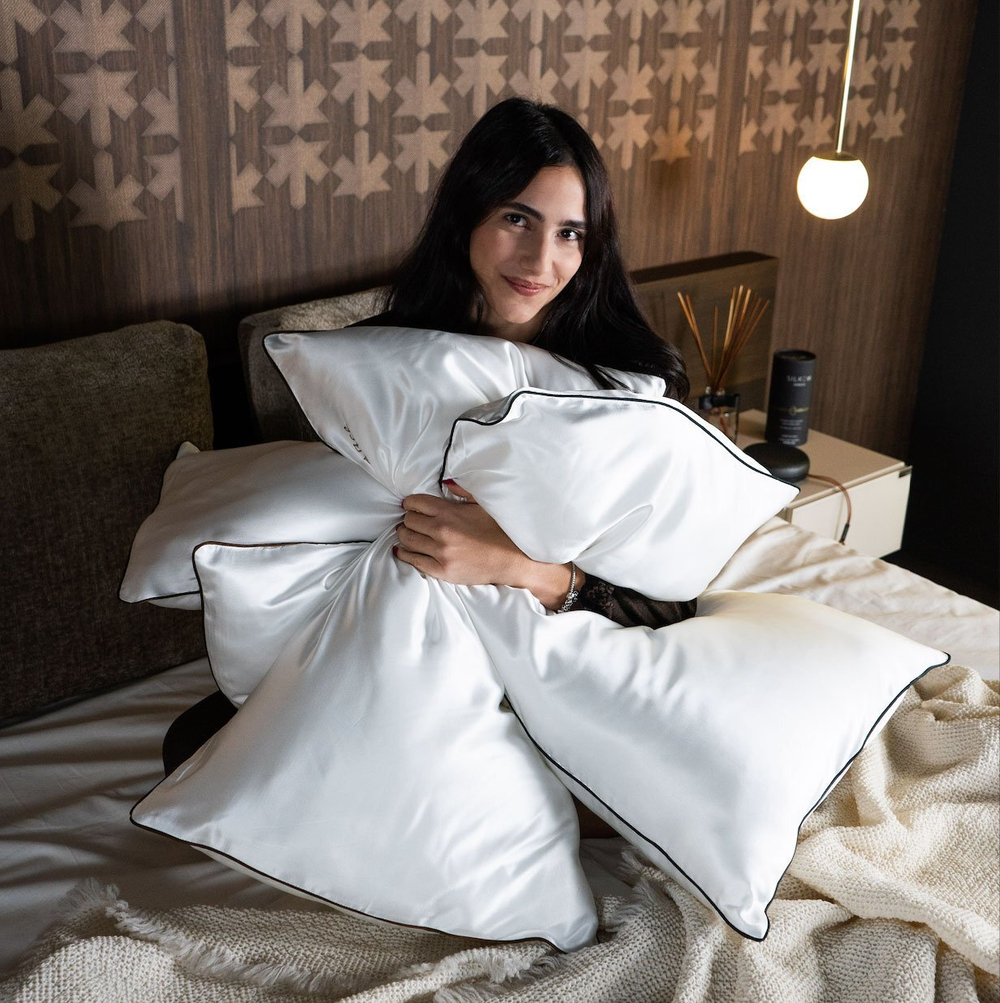 Наволочка 50х80 Silkow Venezia белая с коричневым кантом