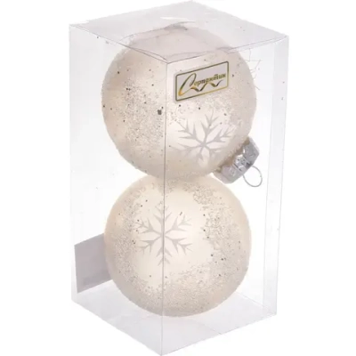 Набор украшений SHINE «Snow Sand» 8 см (2 шт.), light champagne