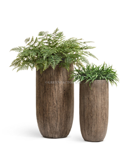 Кашпо TREEZ Effectory - серия Wood - Высокий округлый конус - Светлый дуб