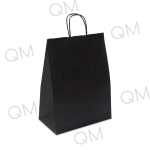 Крафт пакет с кручеными ручками и прямоугольным дном 280*140*310 мм 80 г/м2 черный внутри бурый, 10шт