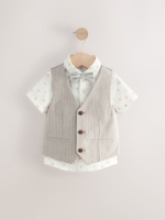 Комплект из трех предметов для мальчика Next AG8-624, Бежевый, Молочный