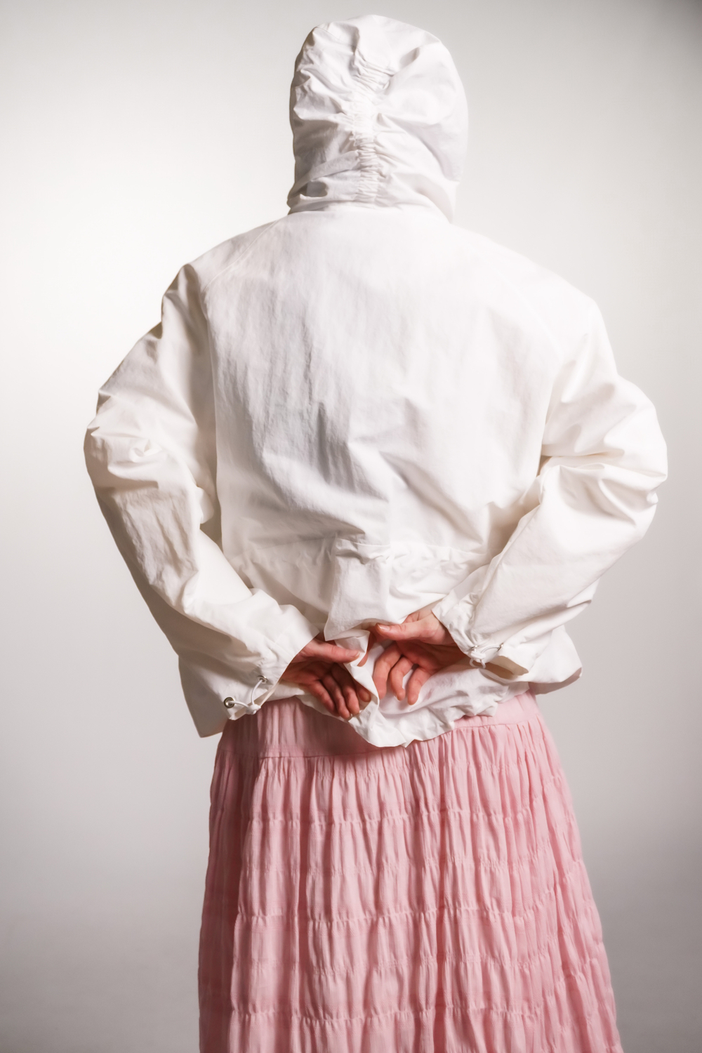 Юбка на кокетке из воздушного батиста, розовая