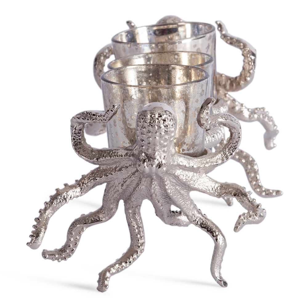Подсвечник Secret De Maison OCTOPUS3 ( mod. 3923 ) алюминиевый сплав, 24,5x11,5x11 см, никель/nickel antique