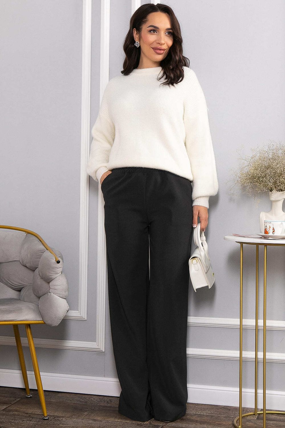 Брюки на резинке Бинори (черные) Б14405-30М LT Collection