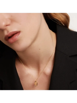 Колье Буква S серебро 925 пробы покрытое золотом