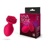 Малиновая анальная втулка 7см с основанием-розой Bior Toys Viva Rose RT-34016