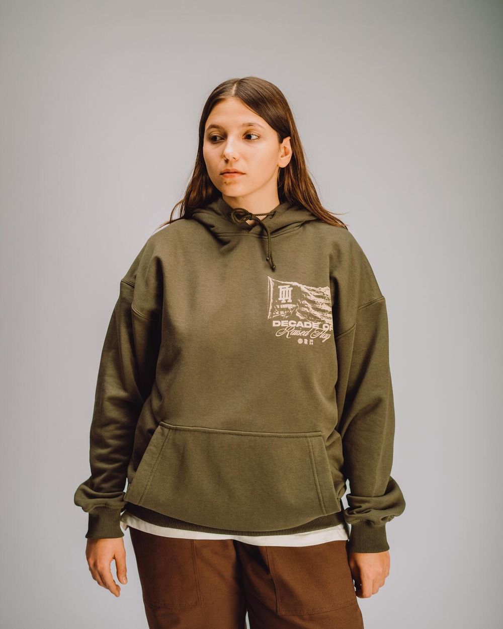 Худи Подполье Flag хаки