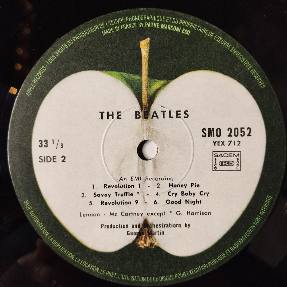 Винтажная виниловая пластинка LP The Beatles White Album (France 1978)
