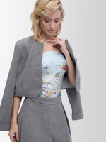 Платок «Зачатьевская роспись. Райский сад» голубой 100% шёлк