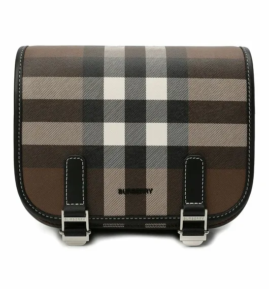 Сумка Burberry в клетку с кожаной отделкой