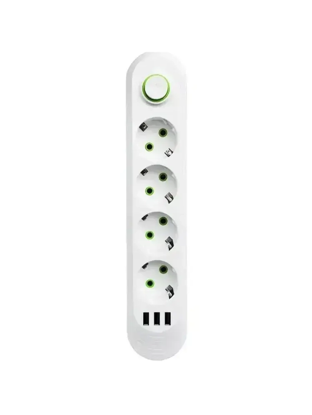 Сетевой фильтр 2 м, 4 розетки, 3 USB