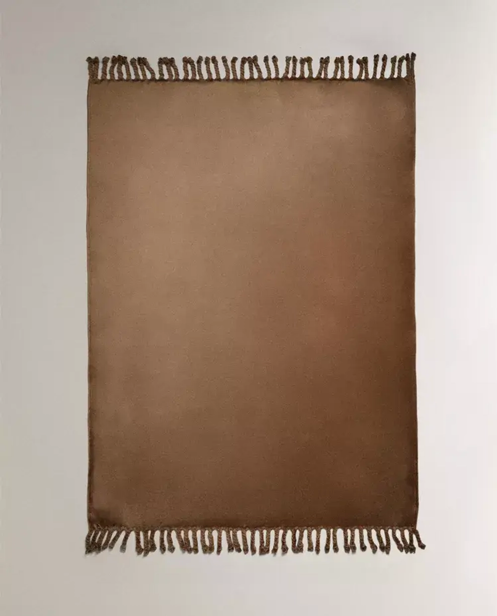 ZARA HOME ФЛИСОВЫЙ ПЛЕД, СВЕТЛО-КОРИЧНЕВЫЙ