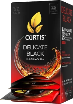 Curtis Delicate Black, чёрный чай, 25 × 1,7г. Кёртис