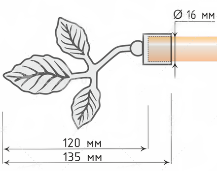 Наконечники "Бахус" d16 мм, цвет золото глянец