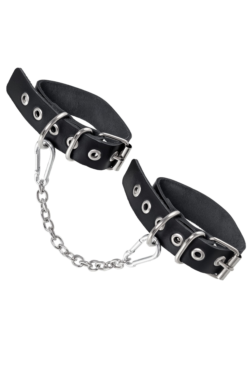 Черные оковы из одного ремешка с люверсами (Цвет: черный)