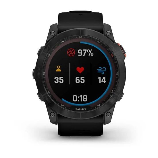 Умные часы Garmin Fenix 7x Solar черный с черным силиконовым ремешком