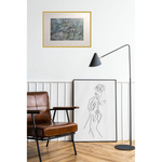 Картина авторская маслом на холсте в паспарту 30х40 см на стену для интерьера "Этюд в голубых тонах"