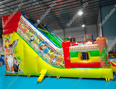 Надувная горка "Звериная компания", 7*4*5 м