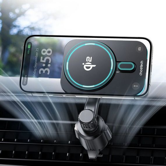 Автомобильное беспроводное зарядное устройство Choetech Qi2 MagLeap Wireless Car Charger 15W (T231-F)