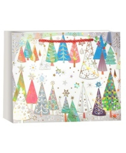 Пакет подарочный Новогоднее веселье Дизайн №2 Металлик 14*15*7 см.