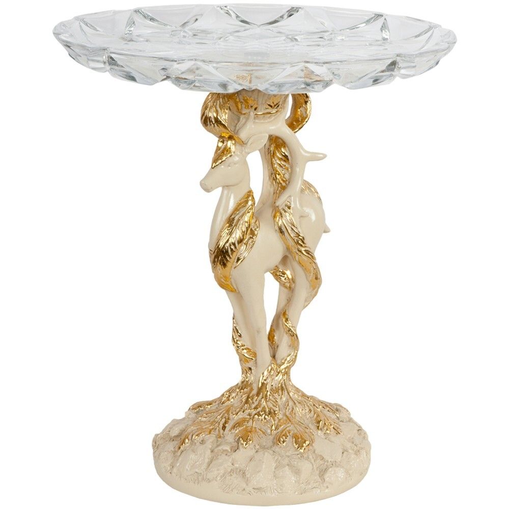 Фруктовница Лань Артемиды Айвори со стеклянной чашей