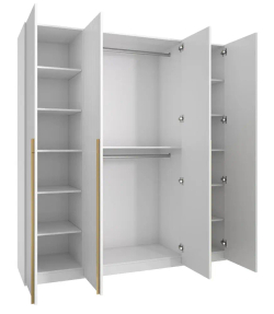 Шкаф для одежды Аляска 4х дверный без антресоли, белый