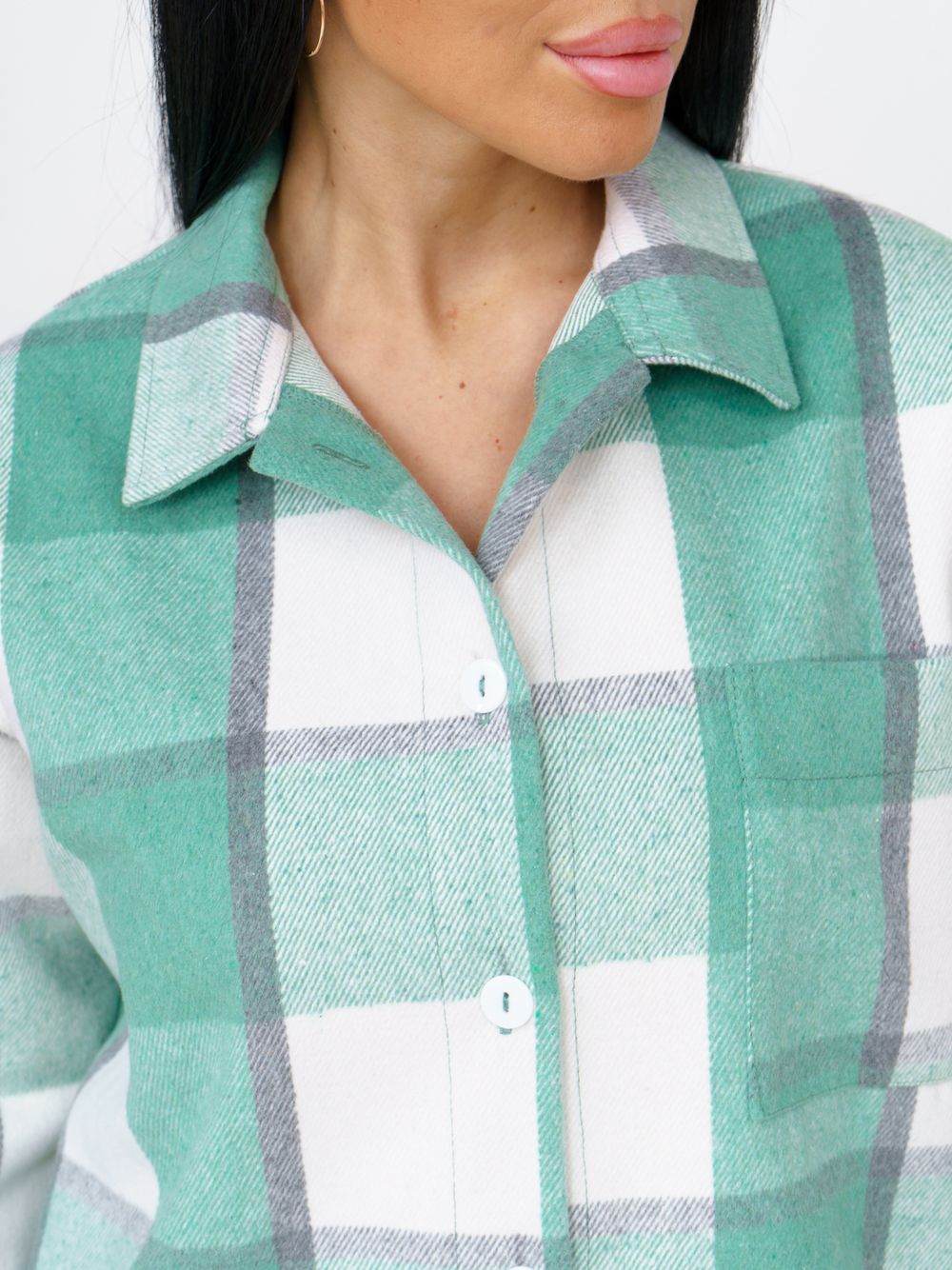 930 Рубашка "Клетка салатовая" SveTekst (Акция)