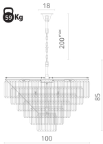 Подвесная люстра Divinare NOVA 3001/01 LM-16