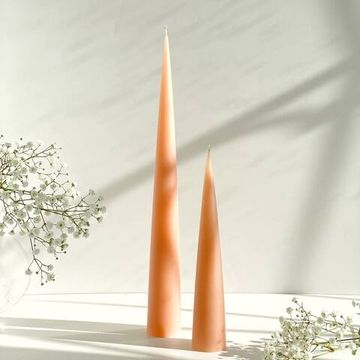 Свеча конусная большая, 24см, цвет Персиковый