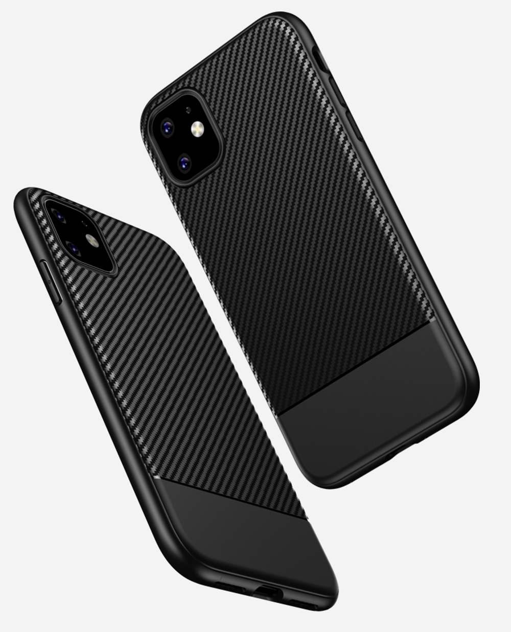 Тонкий чехол на iPhone 11 стиль карбон, серии Fit от Caseport