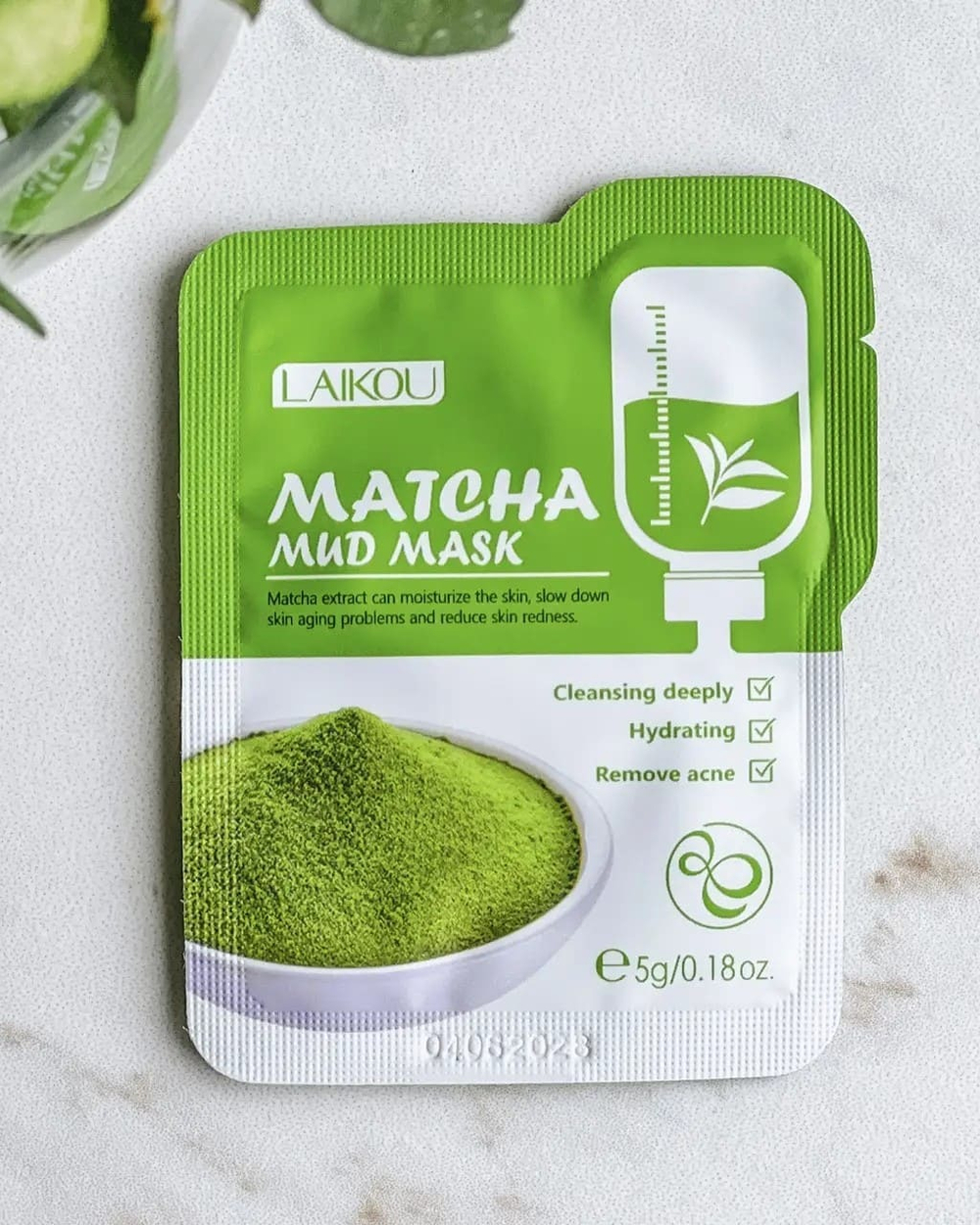 Глиняная маска для лица с чаем матча