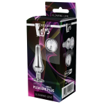 Серебристая анальная пробка с кристаллом Silver Pleasure Plug S - 9 см. (Цвет: серебристый)