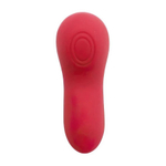 Красный вибратор в трусики Funtown Caleo с магнитным держателем-розой