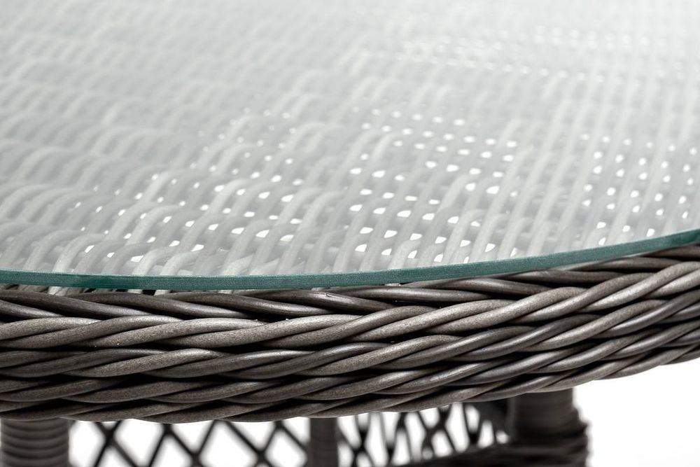 "Эспрессо" плетеный круглый стол, диаметр 80 см, цвет графит