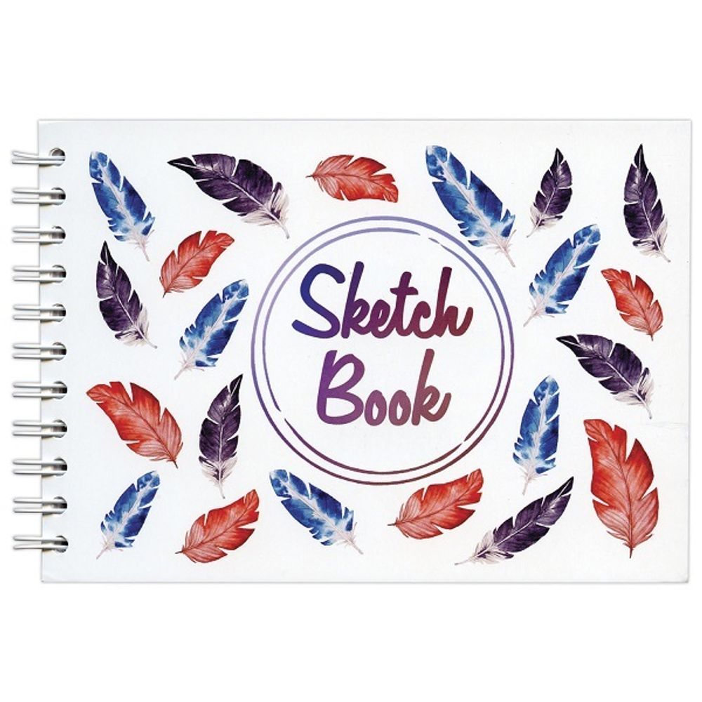 Скетчбук А6, 102х146 мм, 60л, на гребне, пл. 100гр, белая бумага, Полином