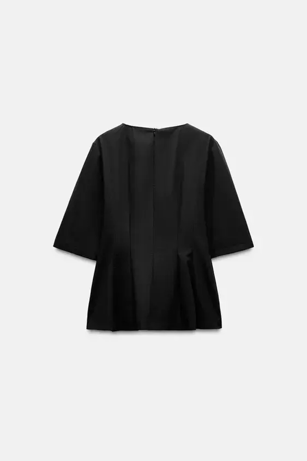 ZARA ТОП С БАСКОЙ — ZW COLLECTION, ЧЕРНЫЙ