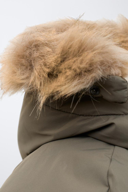 ZARA ДЛИННЫЙ ПУХОВИК ИЗ ПЕРА И ПУХА WATER REPELLENT И WIND RESISTANT, ХАКИ