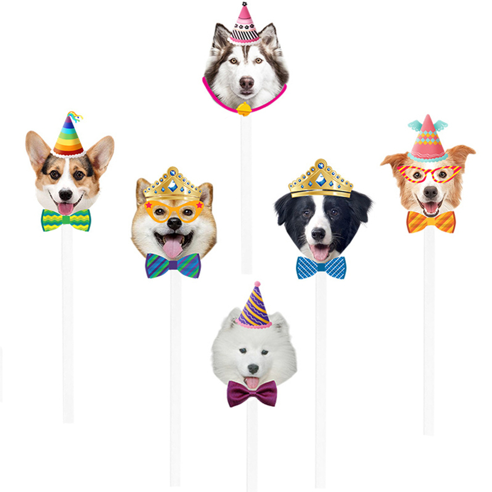 Топперы «Собачки» фотографичные 14,5 см, 6 шт