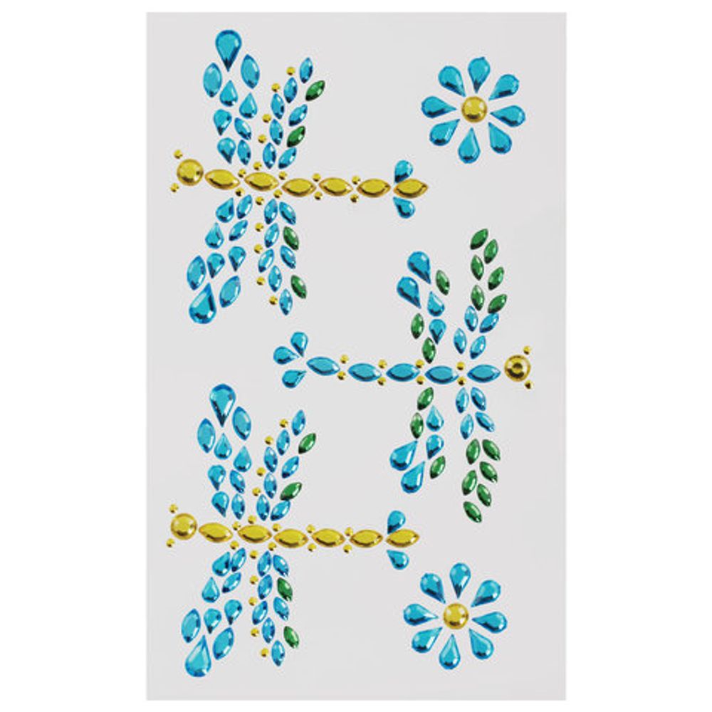 Наклейки готовые из страз СТРЕКОЗЫ, 5 декоративных элементов, 9,5х15,5 см, ОСТРОВ СОКРОВИЩ, 661560