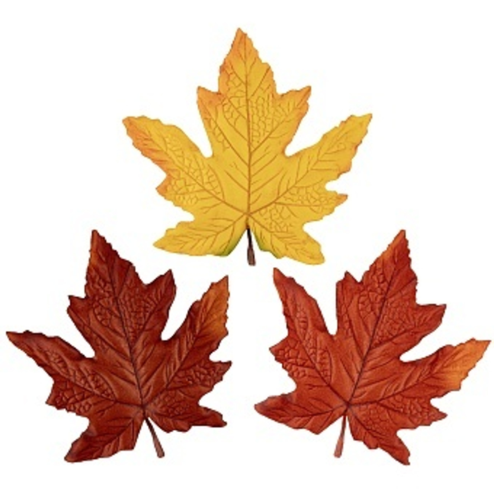Листья клена искусственные Ассорти 12*14 см. 10 шт. в упак.