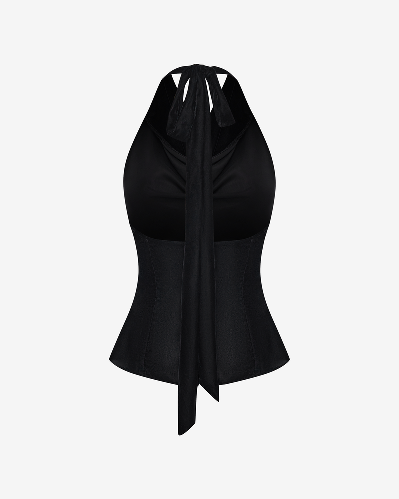 Топ с халтером из бархата