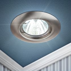 ST3 SN Светильник ЭРА штампованный MR16,12V/220V, 50W сатин никель | Штампованные встраиваемые светильники