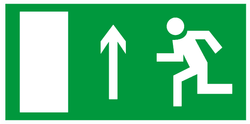 Е 112 "Направление к эвакуационному выходу прямо (левосторонний) "