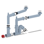 Сифон 1 1/2*40 БЕЗ ВЫПУСКА Ani двойной,с носиком, F3520 АНИ пласт