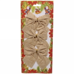 Бант на ёлку «Holiday» (набор 3 шт) 9*10 см, шампань