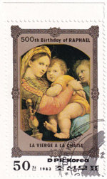 10 почтовых марок, КНДР (Северная Корея), 1980-е, Живопись Ренессанса, Рембрандт, Рафаэль, Дега