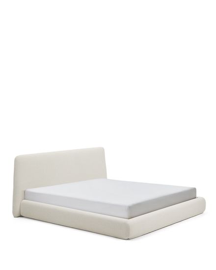 Кровать Martina со съемным чехлом из шенилла цвета экрю 180 x 200