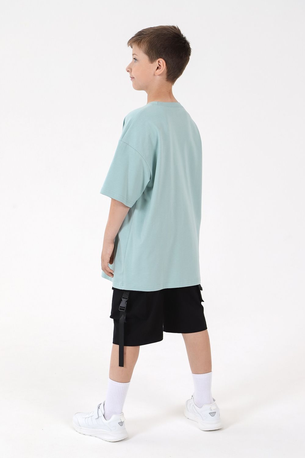 Фуфайка (футболка) для мальчика Леон-1 Виотекс ПЫЛЬНО-ГОЛУБОЙ